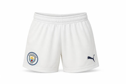 Front view of Puma boys’ white athletic shorts 3-4y football