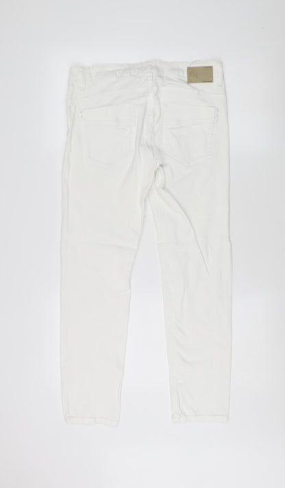 s.Oliver Women's White Ankle Jeans, Size 12, Distressed
