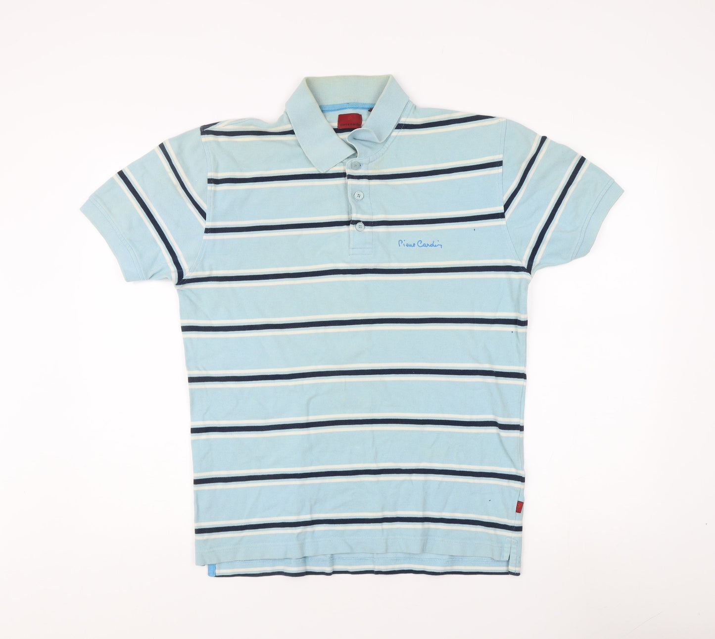 Pierre Cardin Men's Blue Striped Polo Shirt M