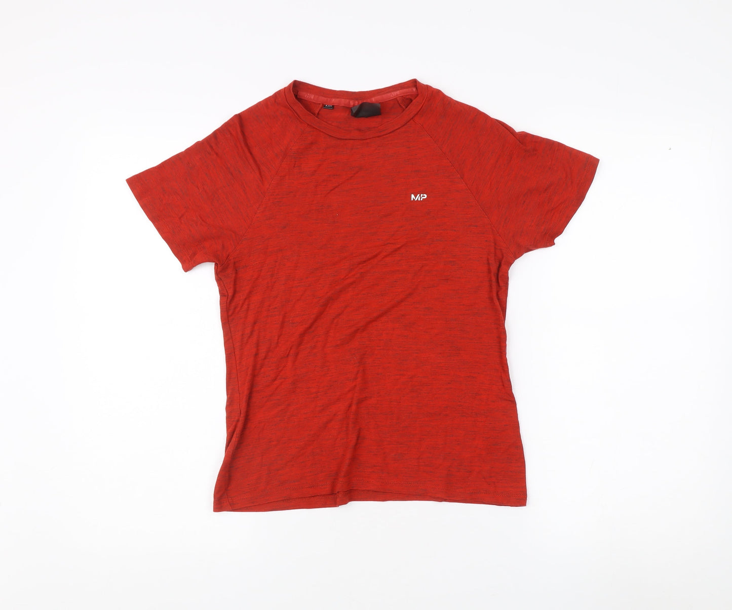 MP Men's Red T-Shirt, Size S, Basic Short Sleeve Activewear