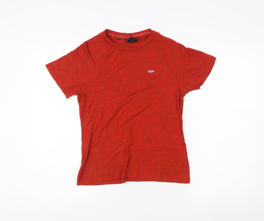 MP Men's Red T-Shirt, Size S, Basic Short Sleeve Activewear