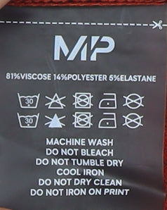 MP Men's Red T-Shirt, Size S, Basic Short Sleeve Activewear