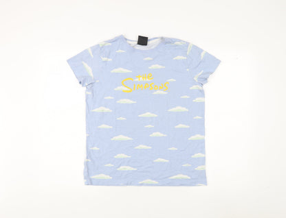 Teens UK Size M The Simpsons Blue Basic T-Shirt