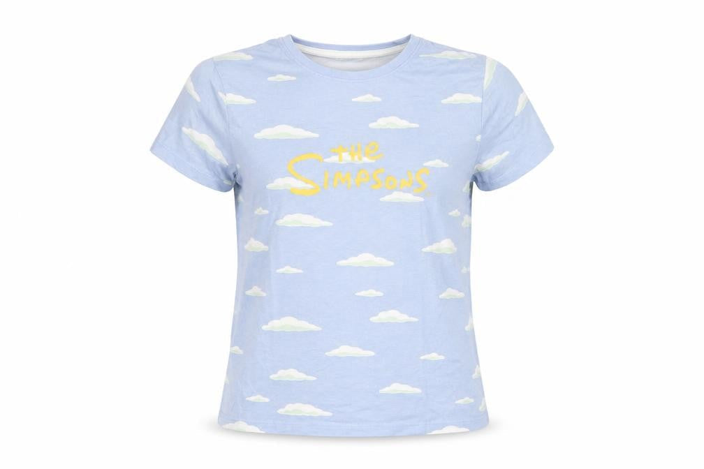 Front view of The Simpsons Blue T-Shirt Teens M Short Sleeve Crew Neck
