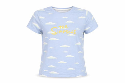 Front view of The Simpsons Blue T-Shirt Teens M Short Sleeve Crew Neck