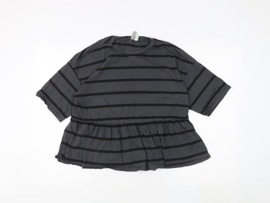 ASOS Women's Black Striped Tunic, Size 10, 3/4 Sleeve