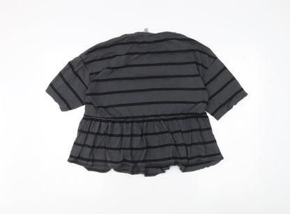 ASOS Women's Black Striped Tunic, Size 10, 3/4 Sleeve