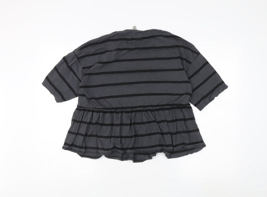 ASOS Women's Black Striped Tunic, Size 10, 3/4 Sleeve
