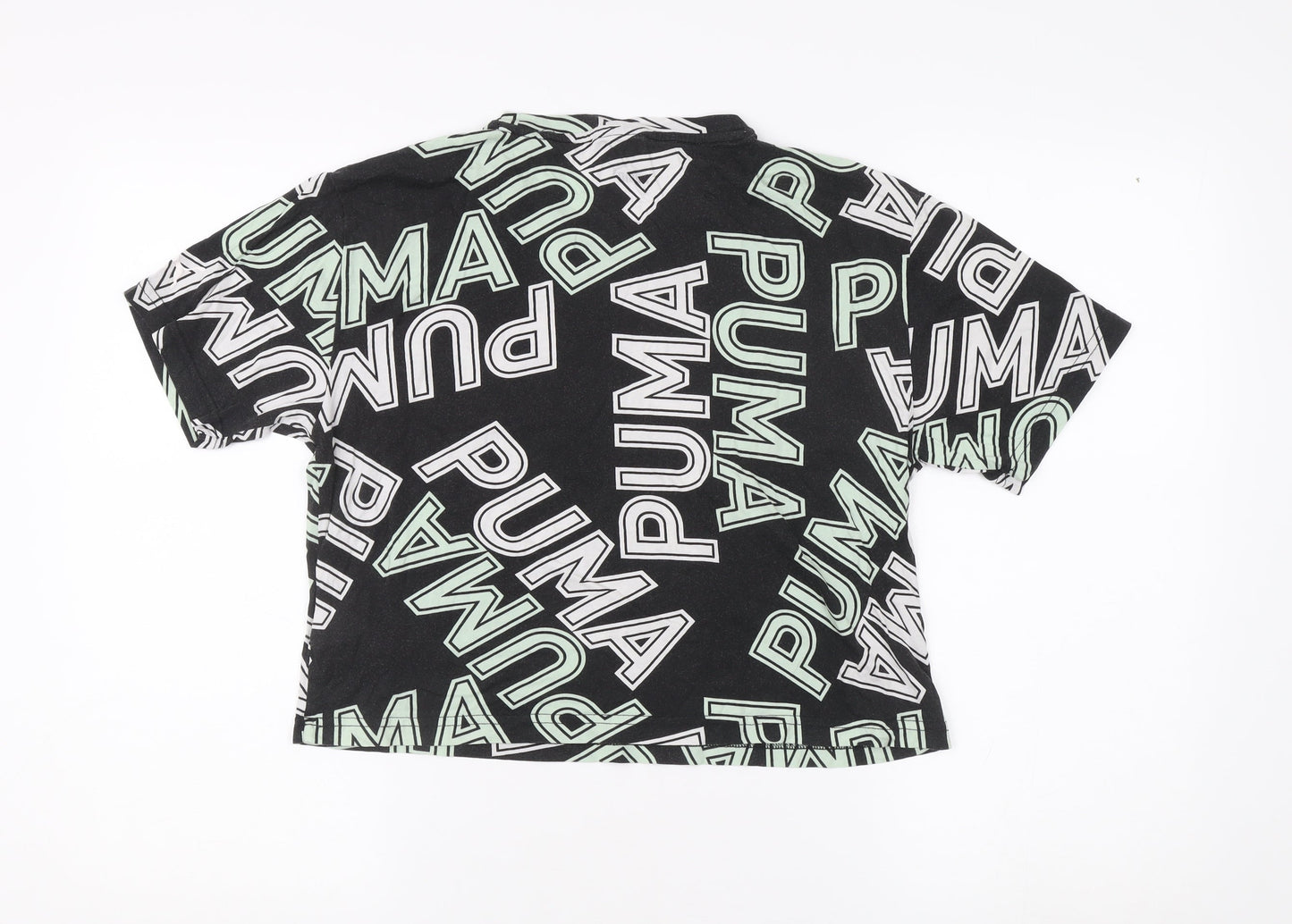 Puma Unisex Kids Black Graphic T-Shirt 13-14 Years