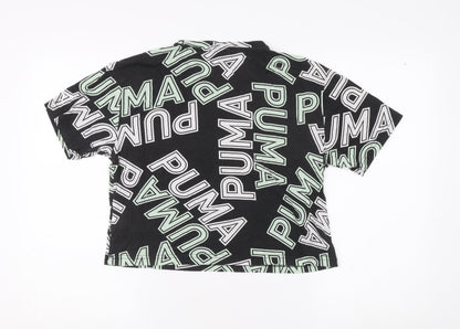 Puma Unisex Kids Black Graphic T-Shirt 13-14 Years