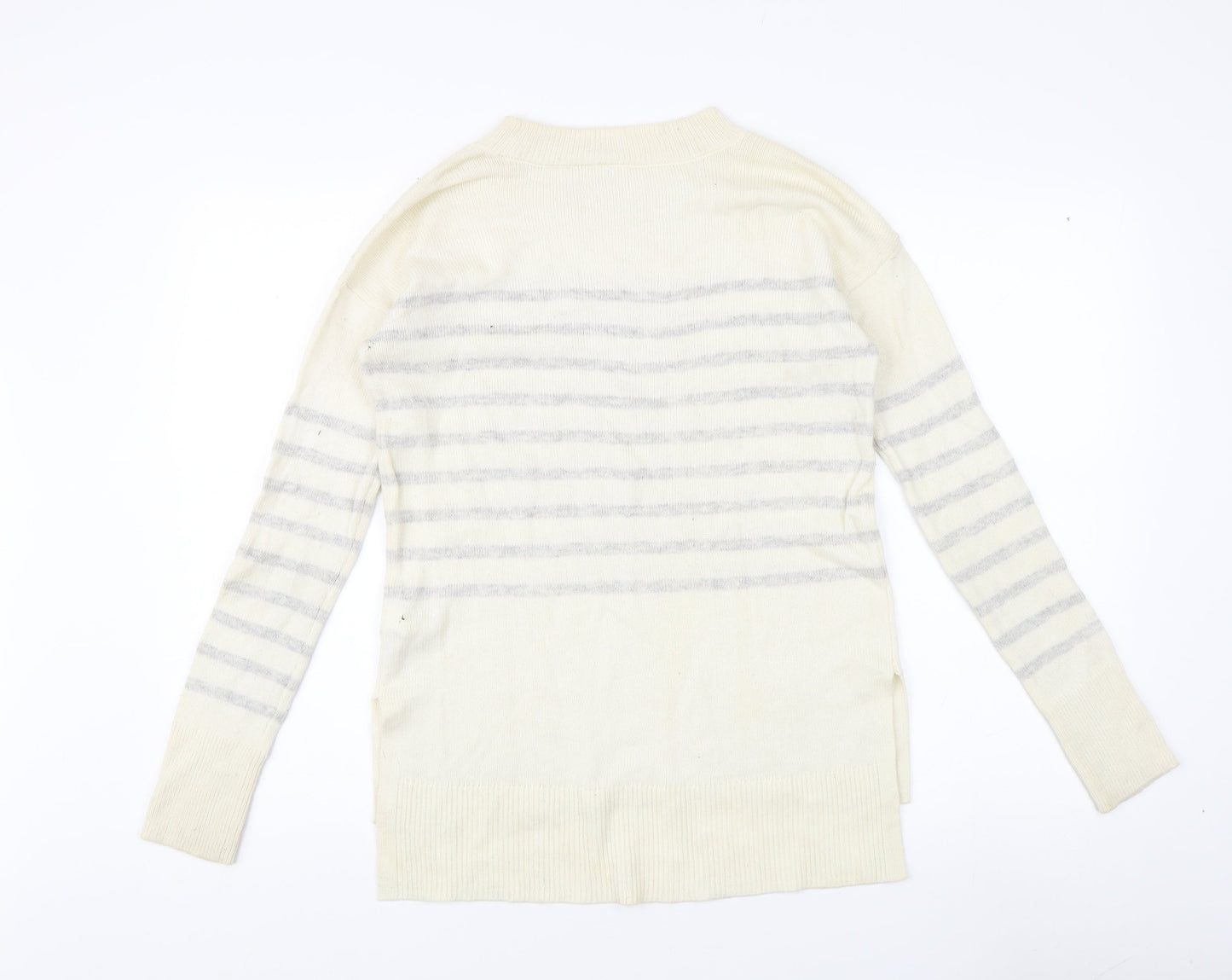 Gap Women's Ivory Striped Pullover Jumper XS