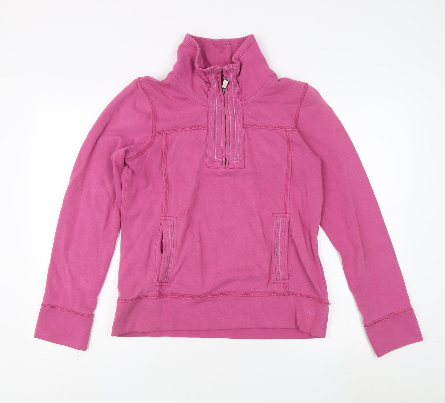 Maharaja Women's Pink Henley Sweatshirt, Size 12, 1/4 Zip