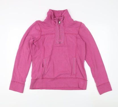 Maharaja Women's Pink Henley Sweatshirt, Size 12, 1/4 Zip