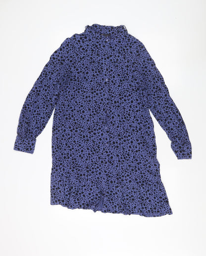 Marks and Spencer Women's Blue Animal Print Shirt Dress