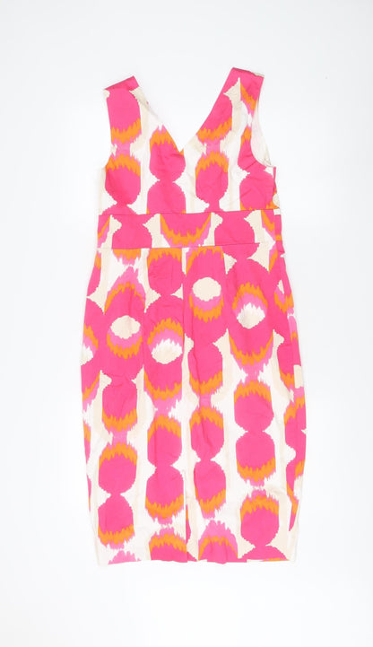 Boden Women's Pink Ivory V-Neck Sleeveless Dress