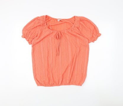 Womens UK Size 14 M&Co Orange Basic Blouse