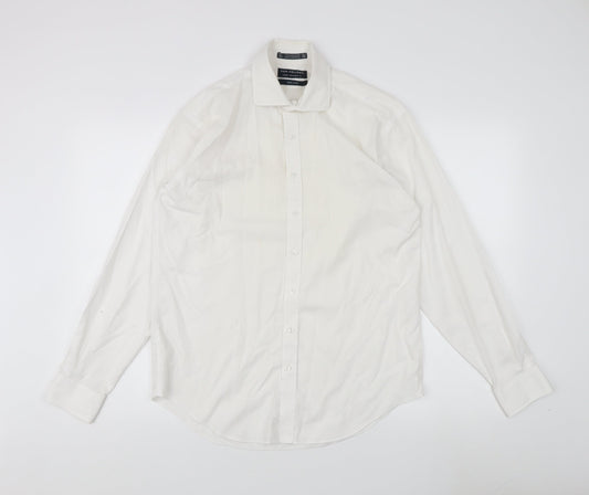 Van Heusen Men's White Dress Shirt, Size 40, Classic Fit