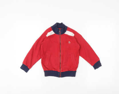 Penguin Boys Red Cotton Bomber Jacket 3 Years
