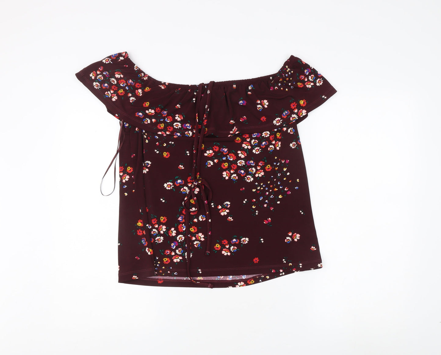 Womens UK Size L Oasis Red Off the Shoulder Blouse
