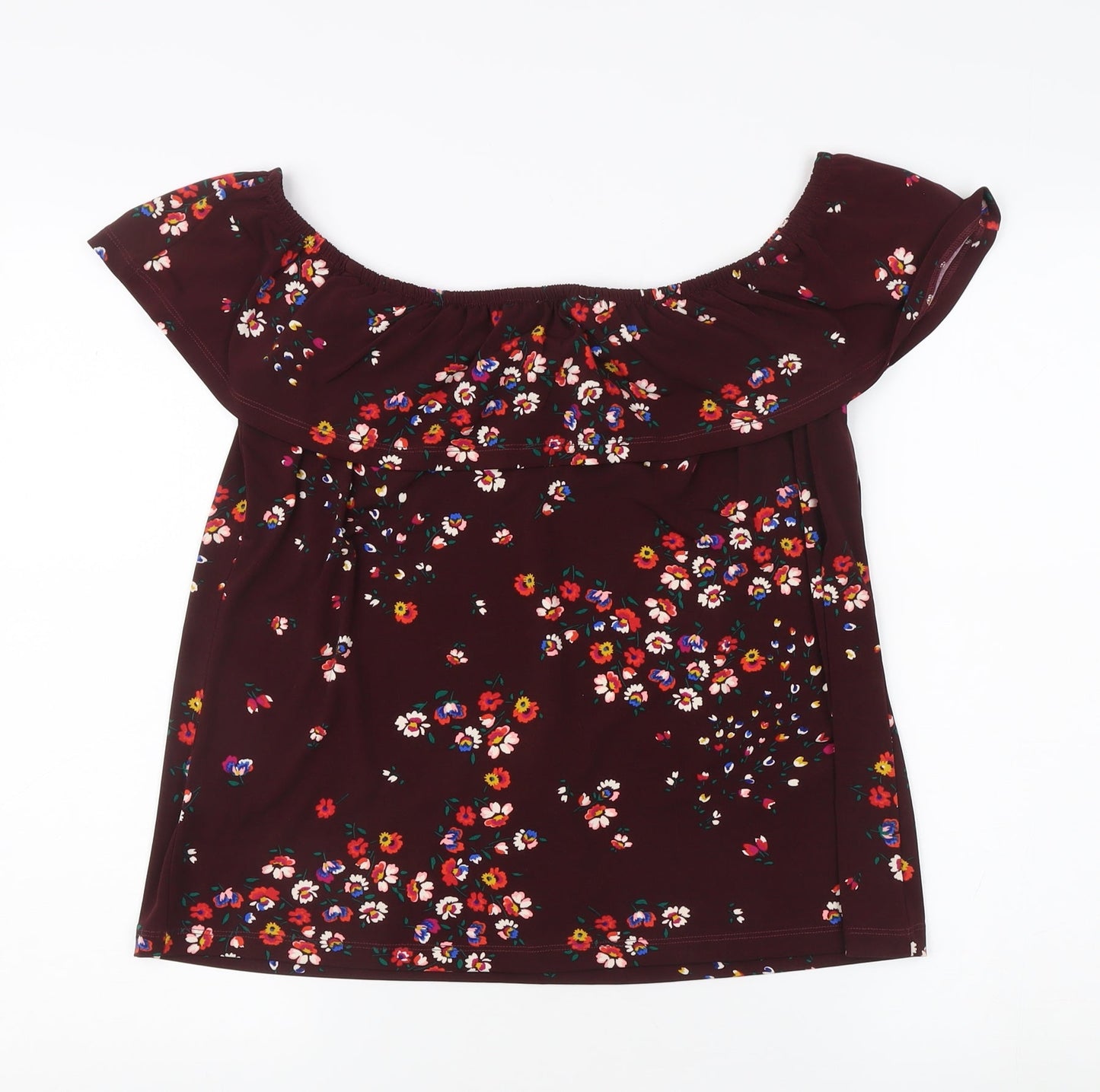 Womens UK Size L Oasis Red Off the Shoulder Blouse