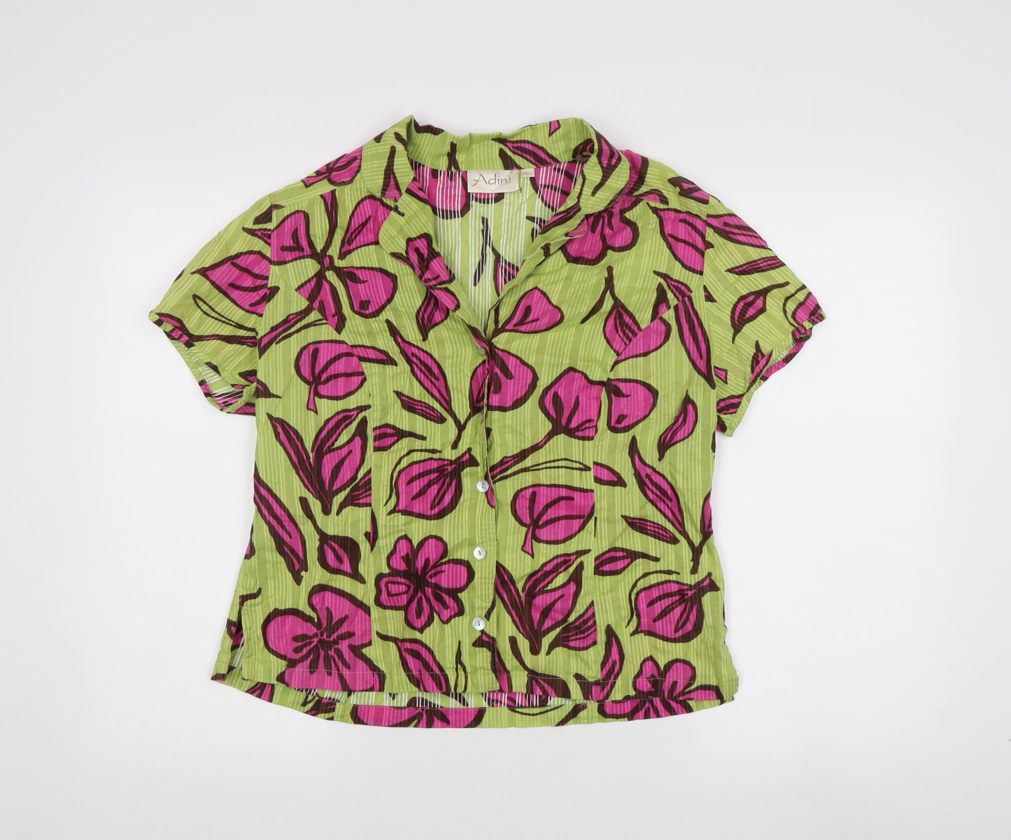 Womens UK Size L Adini Green Basic Blouse