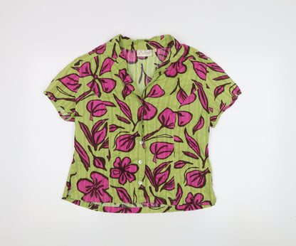Womens UK Size L Adini Green Basic Blouse