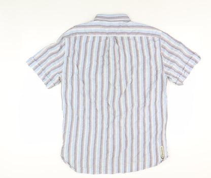 Duck and Cover Men's Blue XL Striped Shirt