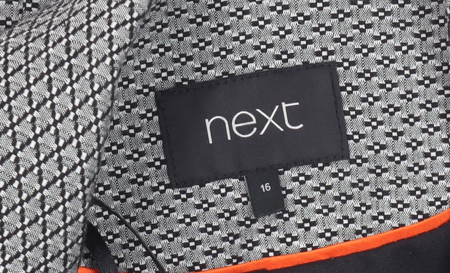 Next Women's Black Blazer Jacket Size 16 Geometric Business