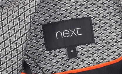 Next Women's Black Blazer Jacket Size 16 Geometric Business