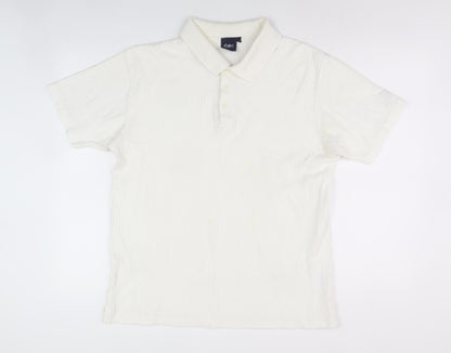Cotton Traders Men's White Polo, Size M, Short Sleeve