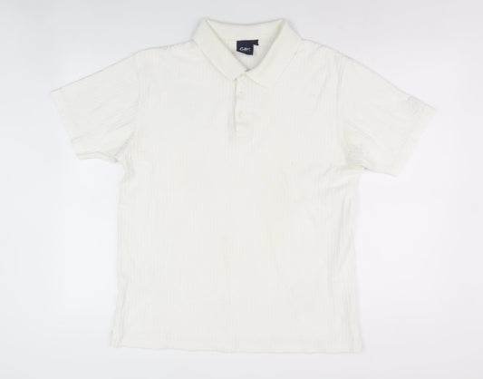 Cotton Traders Men's White Polo, Size M, Short Sleeve