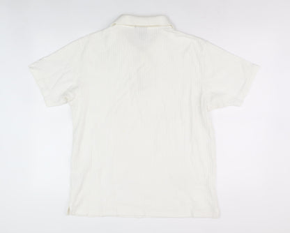 Cotton Traders Men's White Polo, Size M, Short Sleeve