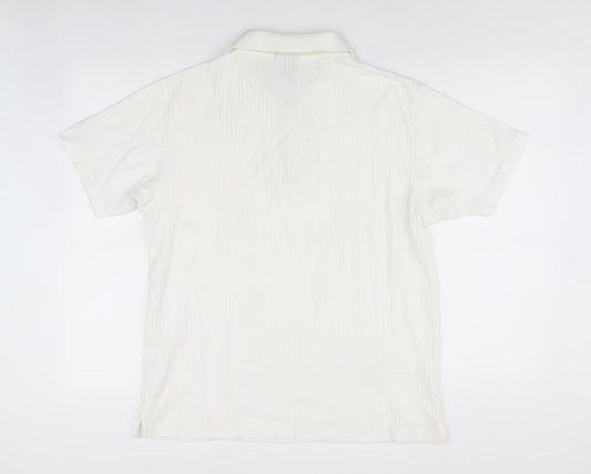 Cotton Traders Men's White Polo, Size M, Short Sleeve