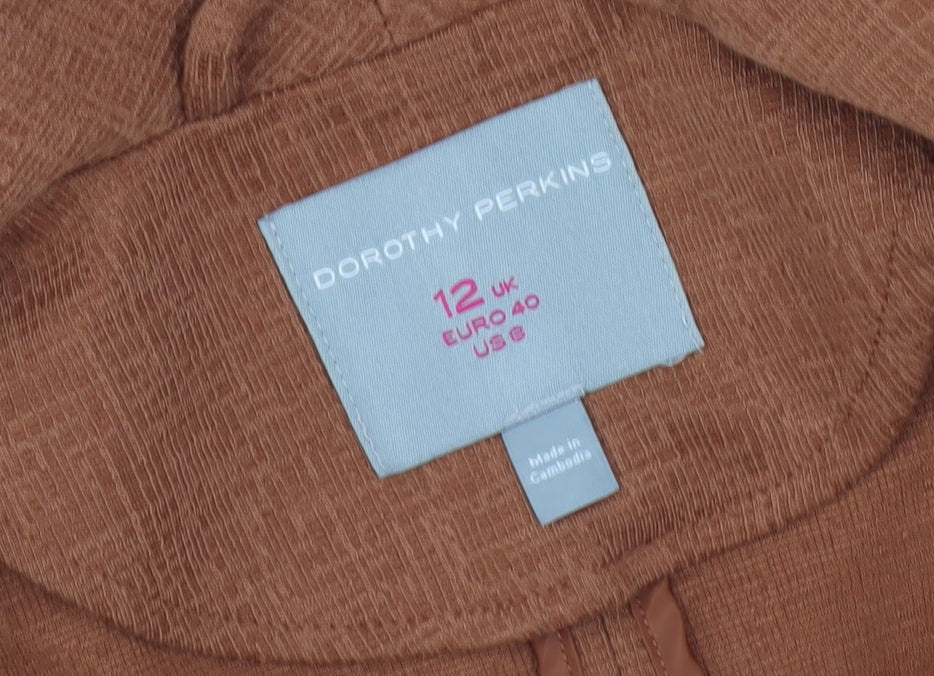 Womens UK Size 12 Dorothy Perkins Brown Basic Jacket