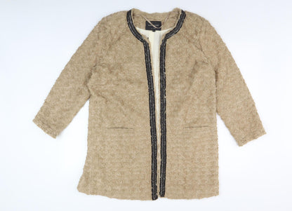 Womens UK Size 16 River Island Beige Basic Coat