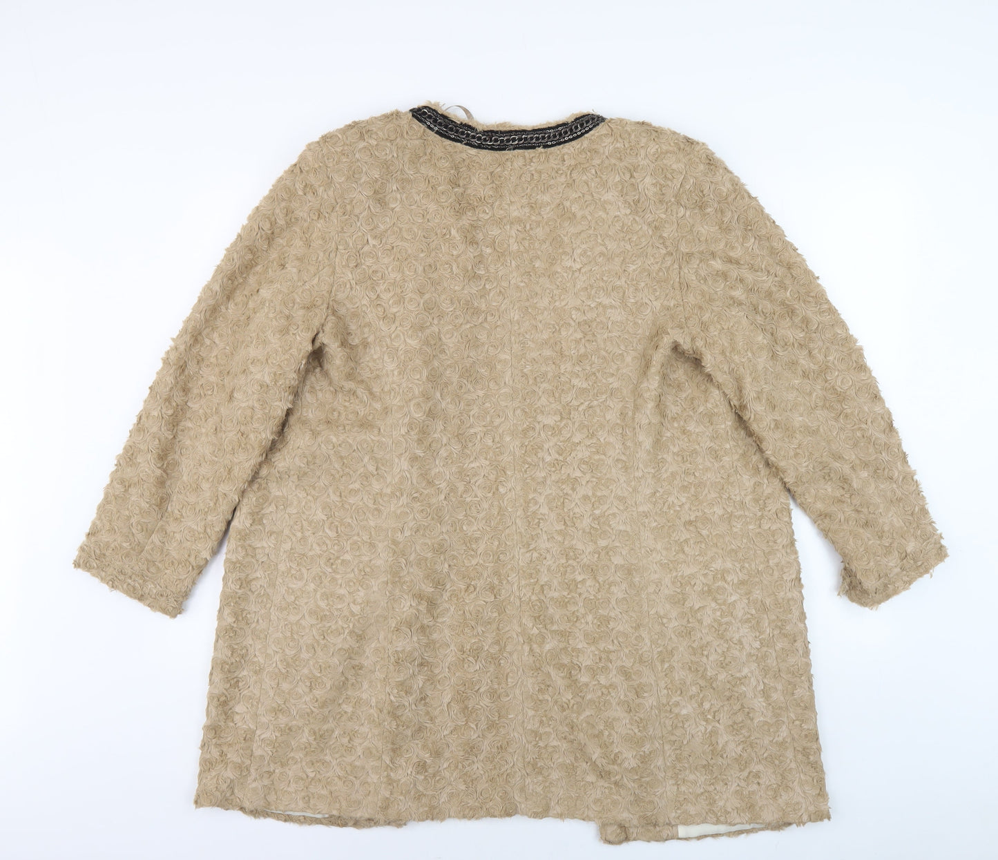 Womens UK Size 16 River Island Beige Basic Coat