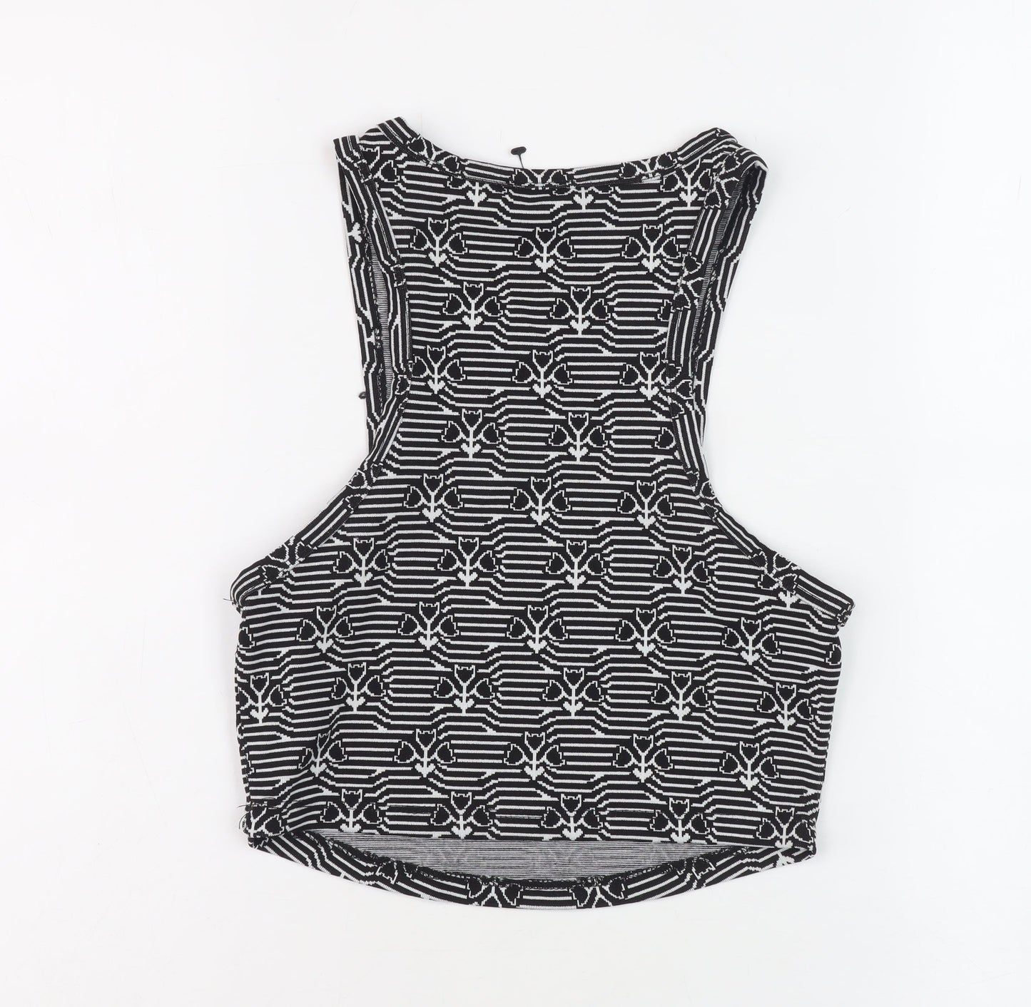 Womens UK Size S Zara Black Cropped Tank