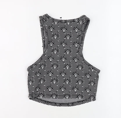 Womens UK Size S Zara Black Cropped Tank