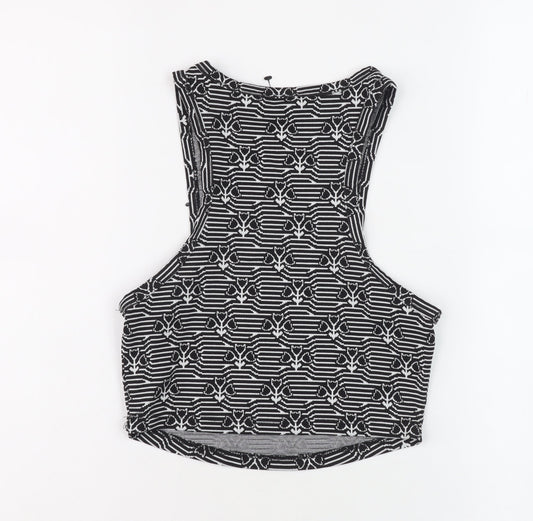 Womens UK Size S Zara Black Cropped Tank