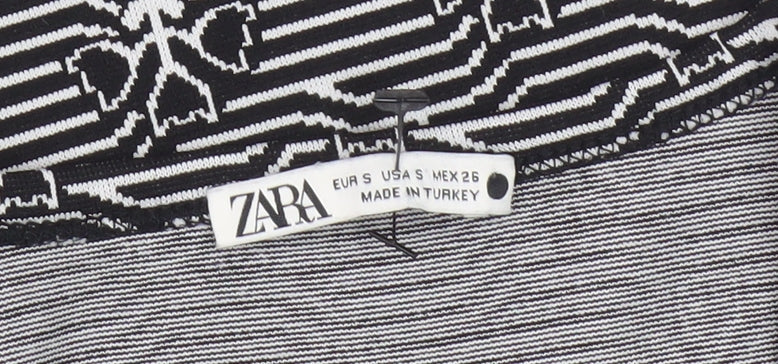 Womens UK Size S Zara Black Cropped Tank
