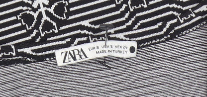 Womens UK Size S Zara Black Cropped Tank