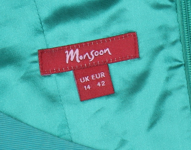 Monsoon Women's Green Sleeveless Dress Size 14