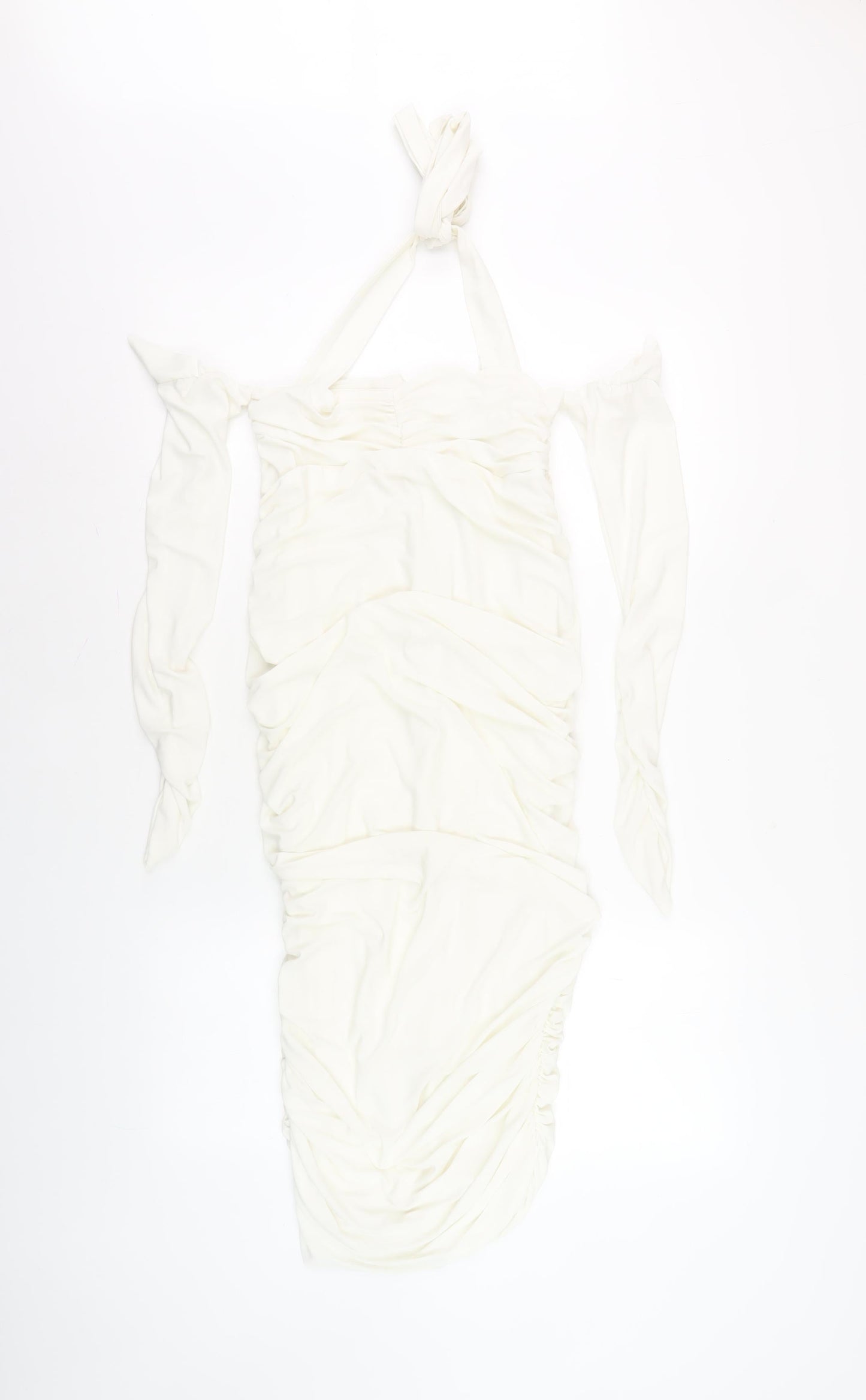 Club L London Women's White Bodycon Midi Dress Size 8
