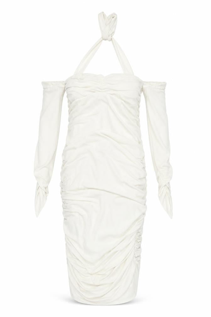 Club L London Women's White Bodycon Midi Dress Size 8