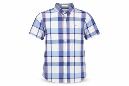 Jasper Conran Boys Blue Plaid Button-Up Shirt, Size 12 Years