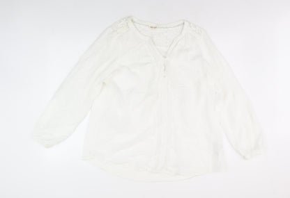 Womens UK Size 18 Marks and Spencer Ivory Basic Blouse
