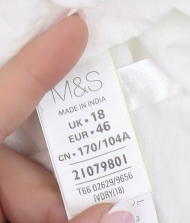 Womens UK Size 18 Marks and Spencer Ivory Basic Blouse