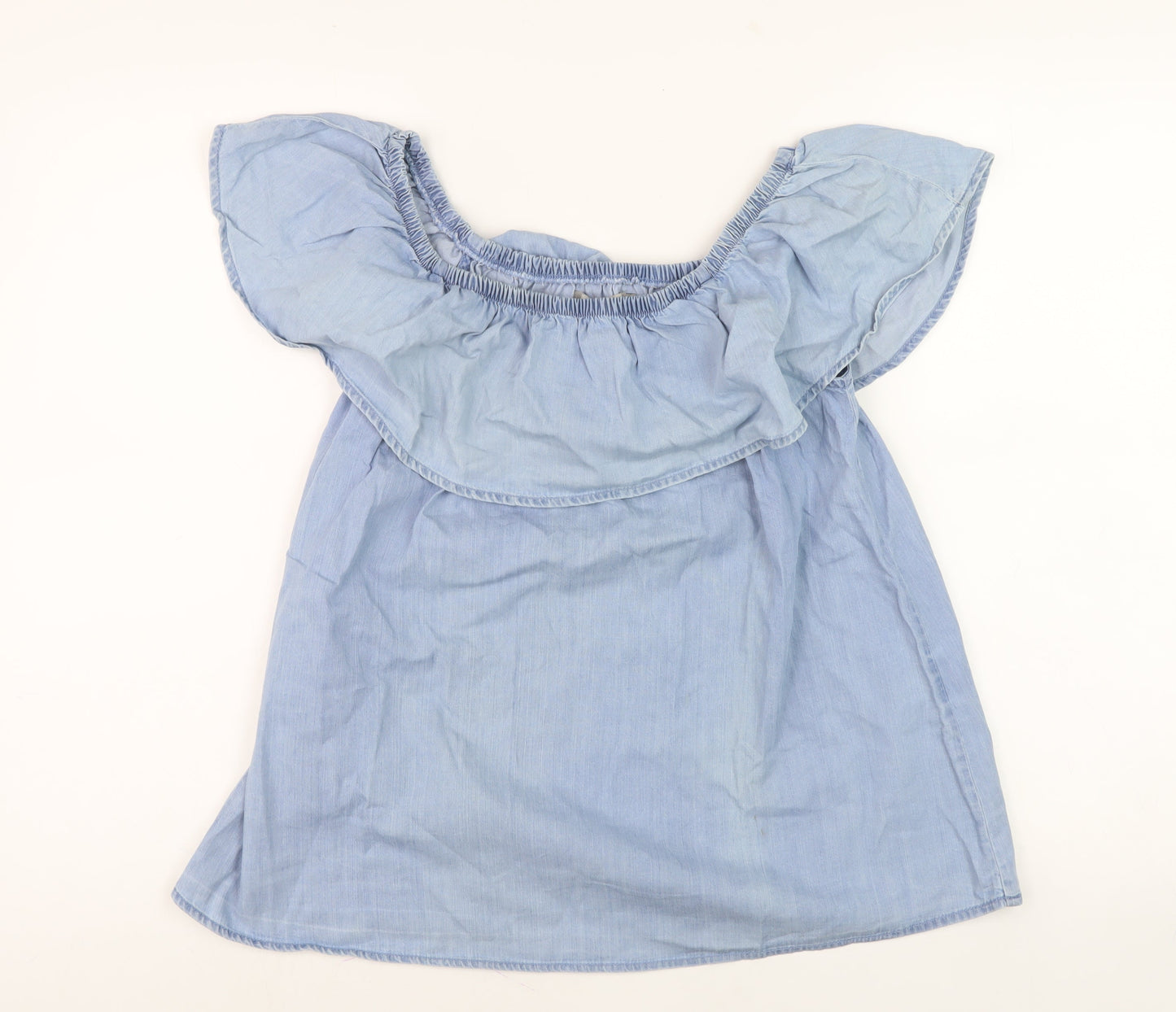 Womens UK Size M VERO MODA Blue Off the Shoulder Blouse