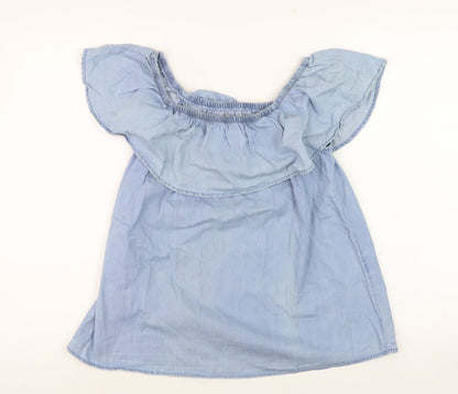 Womens UK Size M VERO MODA Blue Off the Shoulder Blouse