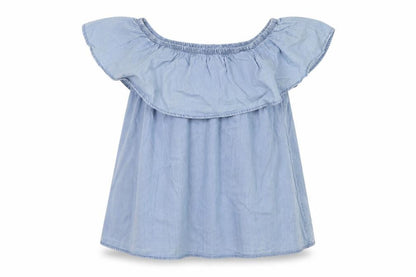Womens UK Size M VERO MODA Blue Off the Shoulder Blouse